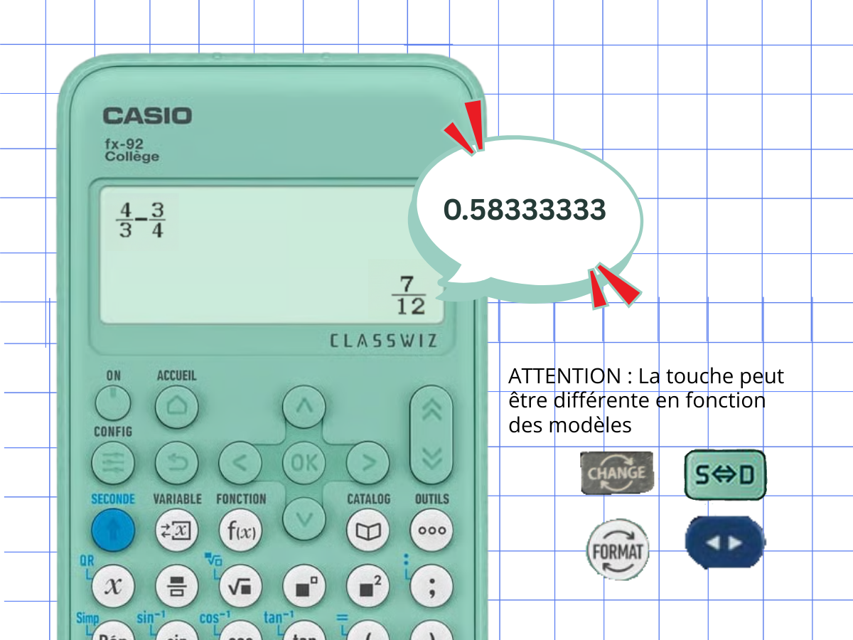 IMAGE 3-Comment faire une fraction sur une calculatrice scientifique